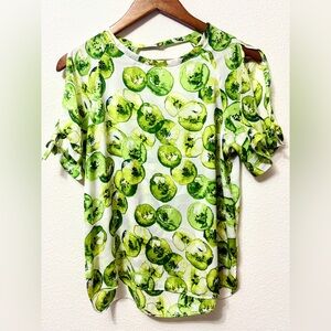 Women’s Kiwi Fruit Print Blouse Zara Style